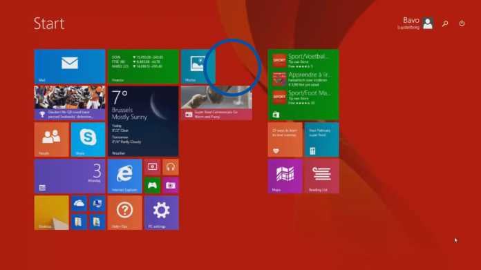 Auf dem Startbildschirm von Windows 8.1 hat Microsoft einen festen Platz für die OneNote-Kachel reserviert.