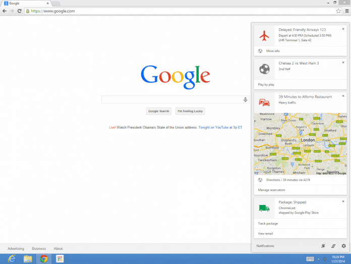 Google Now in Chrome.