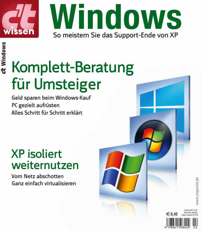 &quot;c't wissen Windows&quot;: So meistern Sie das Support-Ende von Windows XP