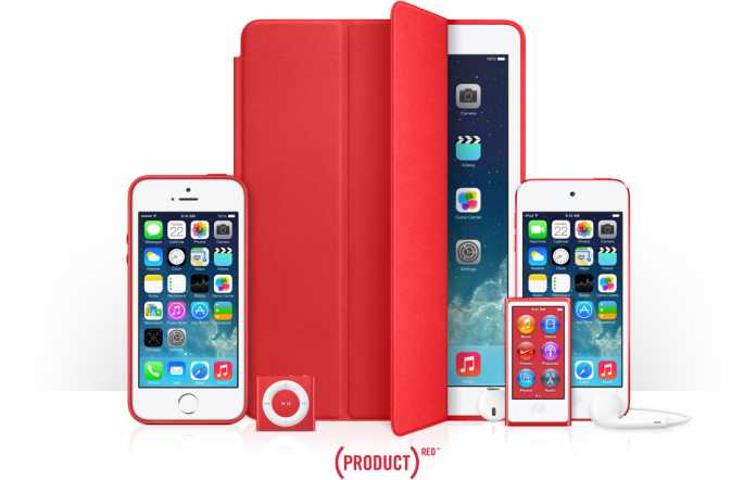 Auswahl an &quot;Product (RED)&quot;-Artikeln beim Apple.