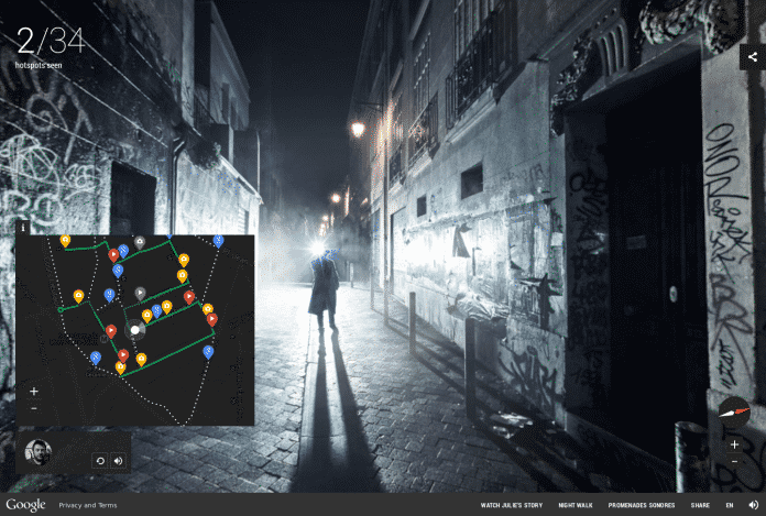 Gefahrlos durchs nächtliche Marseille streifen: Night Walk kombiniert mehrere Google-Quellen und -Techniken zu einem akustischen Rundgang.