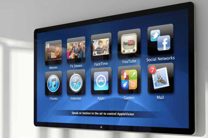 Mockup: Fernseher mit Apple-Technik.