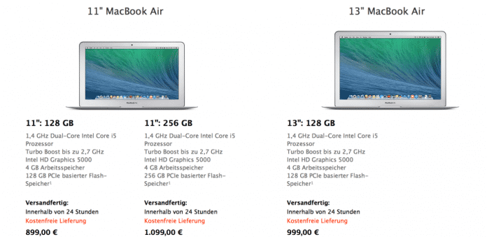 Die neuen MacBook-Air-Modelle im Überblick.
