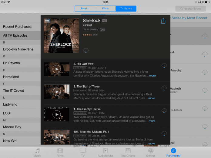 Jetzt auch für deutsche iTunes-Accounts: Cloud-Zugriff auf Serien und Filme