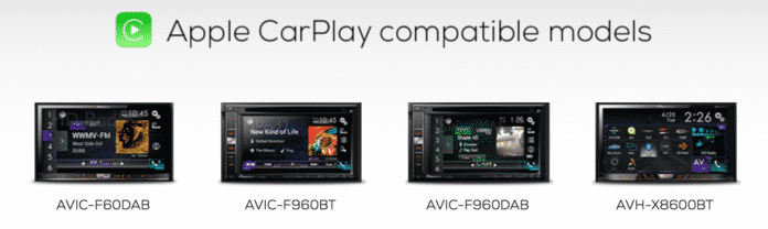 CarPlay-kompatible Modelle von Pioneer