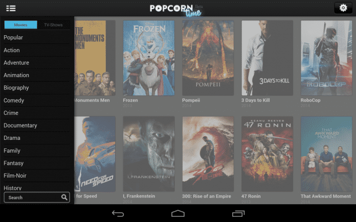 Popcorn Time unter Android.
