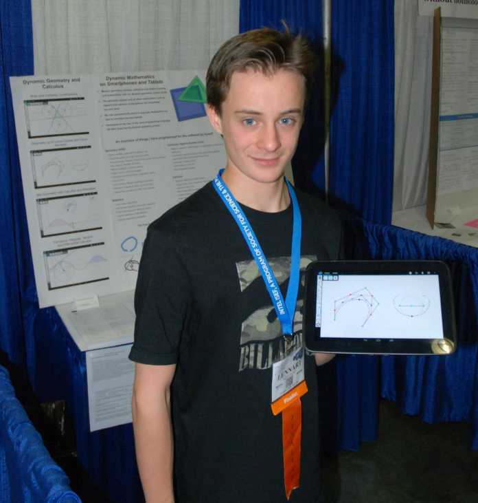 Lennart Kleinwort (15) hat eine Android-App programmiert, die das Ergebnis mathematischer Berechnungen grafisch darstellt und per Touch-Eingabe deren Manipulation erlaubt.
