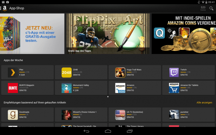 Den App-Shop von Amazon gibt es für Kindle Fire und auch für Android.