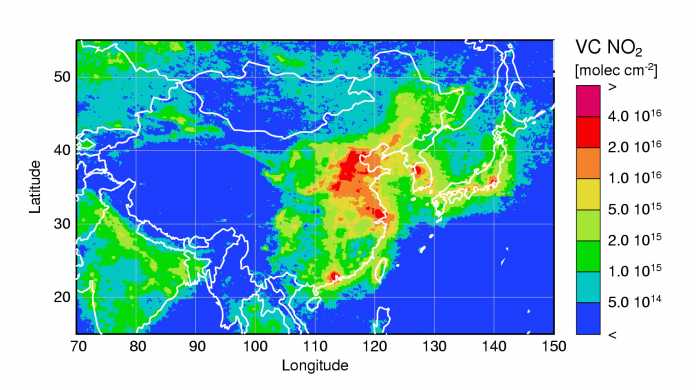 Stickstoffdioxidbelastung in China [250 x 136 Pixel @ 55,9 KB]