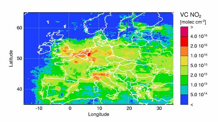 Stickstoffdioxidbelastung in der EU [250 x 137 Pixel @ 55,1 KB]