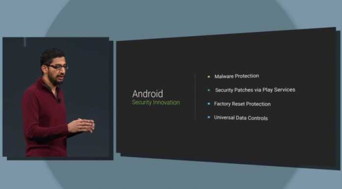 Android-Chef Sundar Pichai zeigte auf der Google I/O auch einige neue Sicherheitsfeature von Android L.