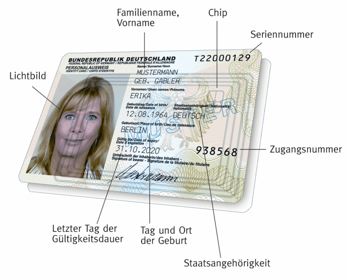 Der neue Personalausweis: Vorderseite mit Beschreibung