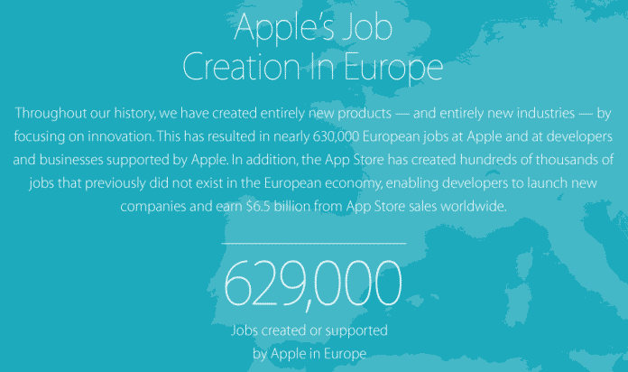 &quot;Geschaffen oder unterstützt&quot;: 629.000 Arbeitsplätze hängen in Europa angeblich an Apple.