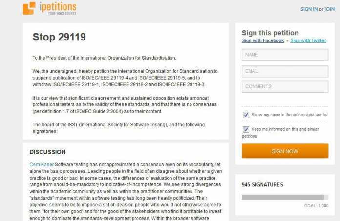 Auf derzeit knapp 1000 Unterzeichner kommt die Petition gegen den neuen ISO-Teststandard.