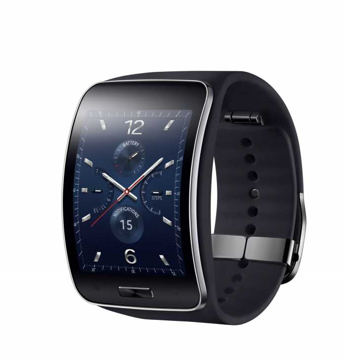 Samsungs neue Smartwatch Gear S mit gebogenem Display und Mobilfunk