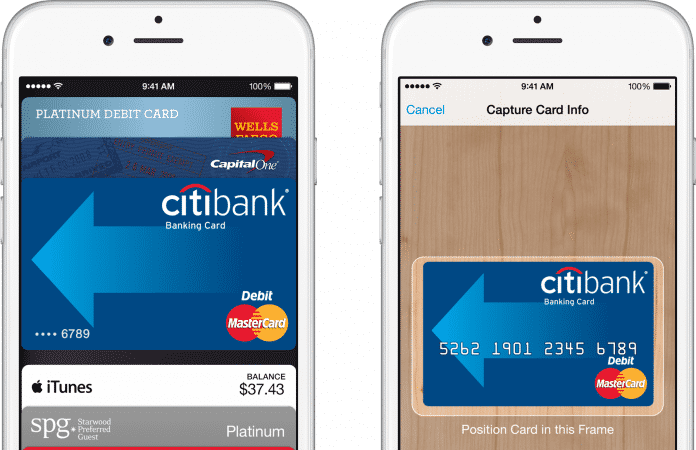Kreditkarten sind für Apple Pay über die Passbook-App abrufbar.