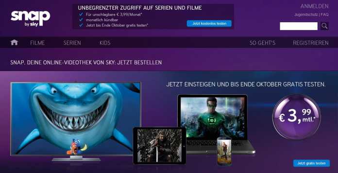 Sky Deutschland senkte vor dem Netflix-Start bei seinem Videodienst Snap prophylaktisch den Einstiegspreis.