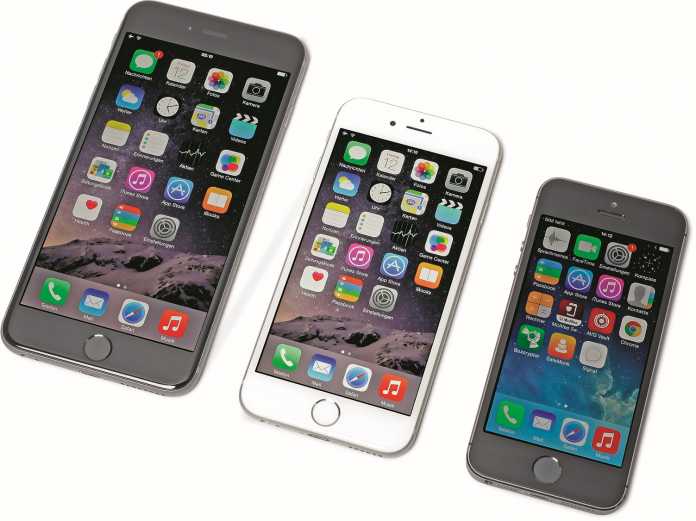 Größenvergleich: iPhone 6 Plus, iPhone 6, iPhone 5S