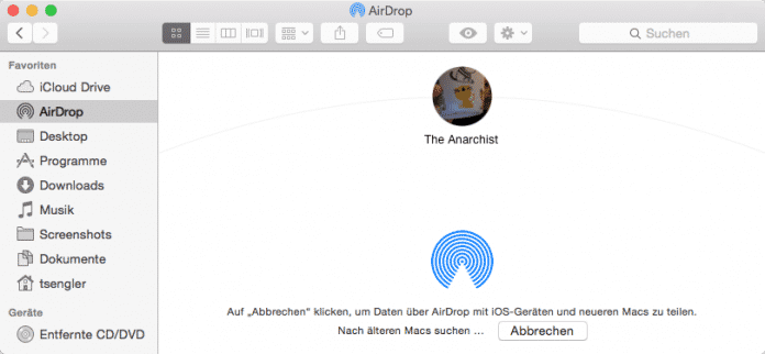 AirDrop funktioniert nun auch zwischen Macs und iOS-Geräten.