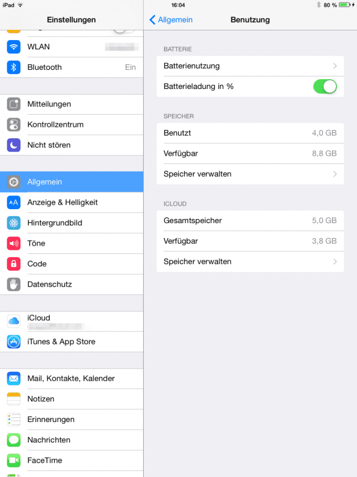 Nach der Installation von iOS 8.1.1 steht unter Umständen mehr Speicherplatz zur Verfügung