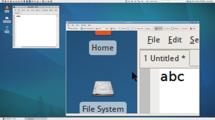 Linux-Desktop mit aktivierter Lupe (Abb. 3)