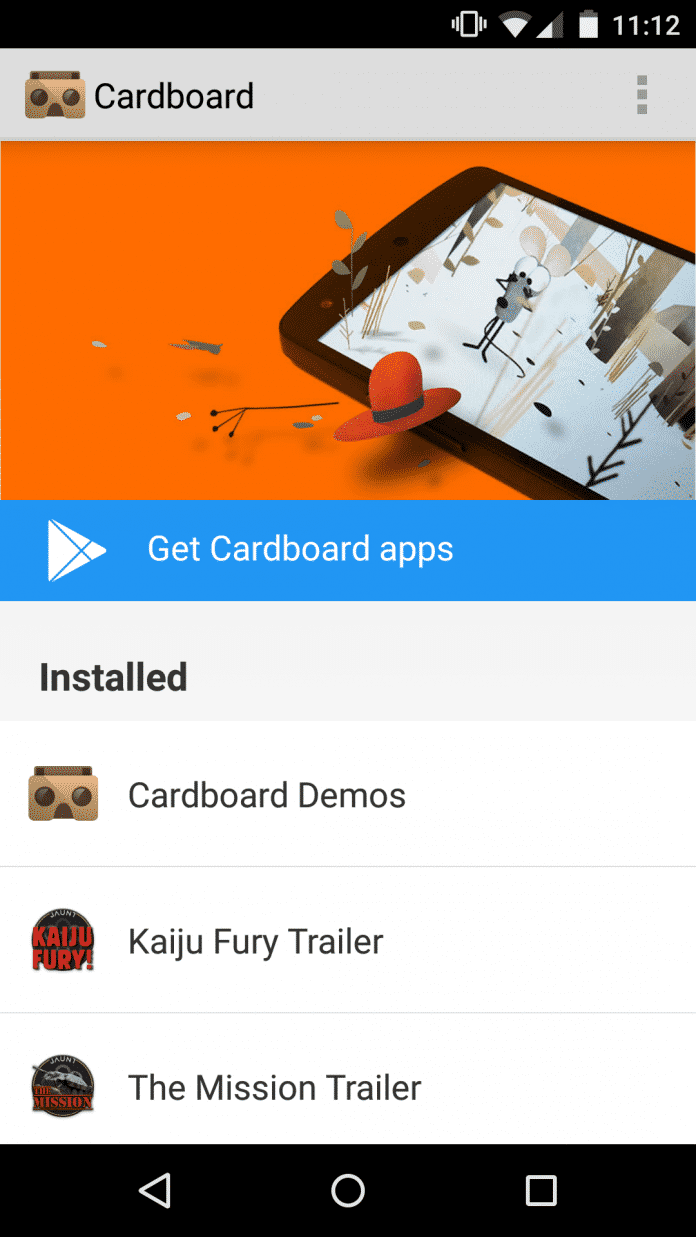 Direkt aus Googles Cardboard-App kann man nun andere kompatible Software herunterladen.