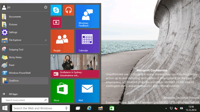 Windows 10 Technical Preview Build 9901 ins Netz gesickert