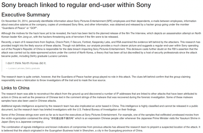 l+f: Wer steckt wirklich hinter dem Sony-Pictures-Hack?