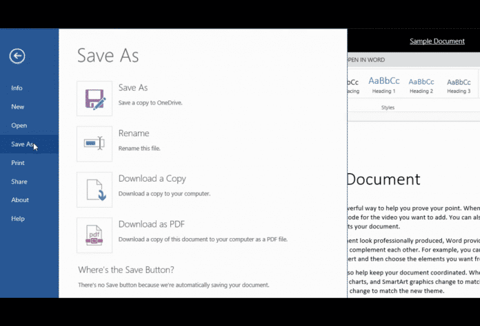 Optionen: Zwar sieht Microsoft OneDrive als ersten Anlaufpunkt zum Speichern von Dokumenten an, Nutzer können Dateien nun jedoch schneller lokal herunterladen.