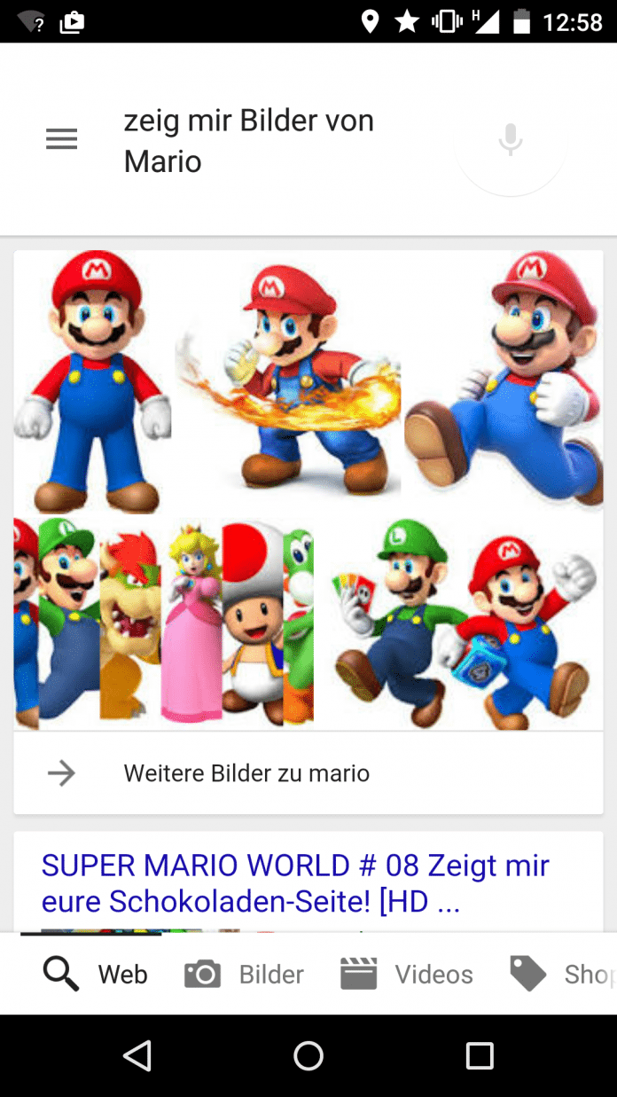 Je nach Suchkontext präsentiert Googles Assistent Bilder von Super Mario oder von Mario Götze.