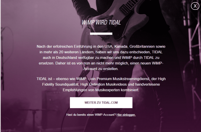 Wimp heißt jetzt Tidal, für bisherige Abonnenten ändert sonst aber vorerst nichts.