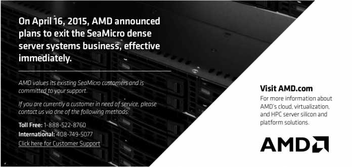 Kurz nach der Entscheidung, den Verkauf von Microservern einzustellen, hat AMD die Seamicro-Website bereits geschlossen.