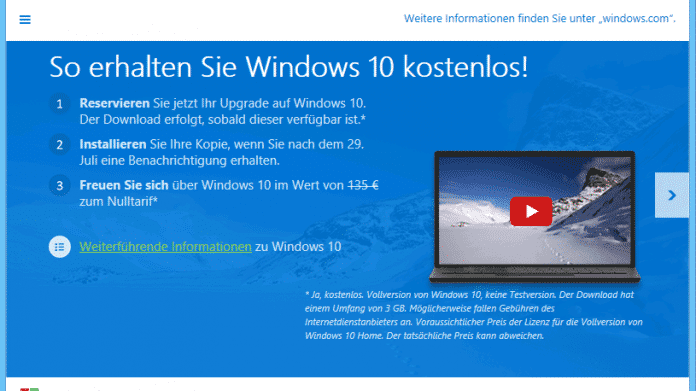 Reservierungsprogramm für Windows 10