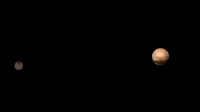 Planet Pluto und Mond Charon