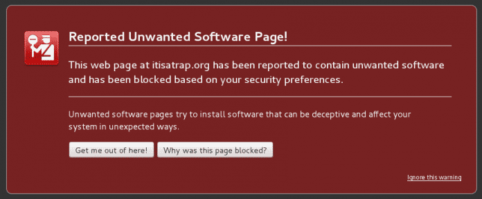 Bietet eine Website Schadsoftware an, blendet Firefox eine Warnung ein.