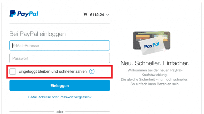 Paypal One Touch Aktivieren