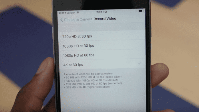 iPhone 6s mit 4K-Videos