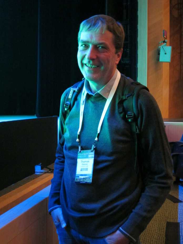 Thomas Gleixner auf der LinuxCon.