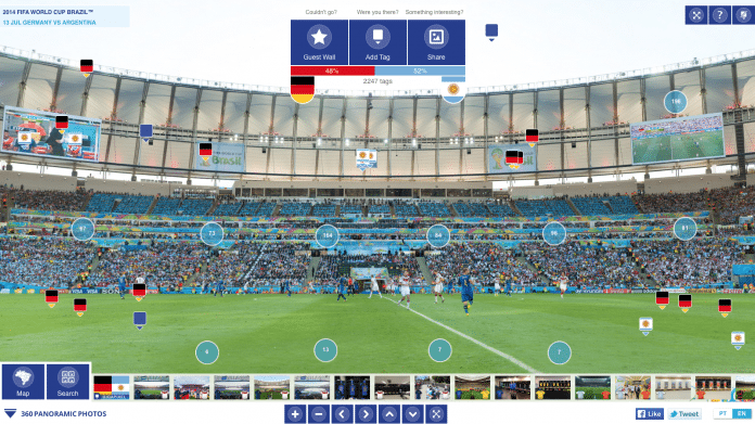 Rundumaufnahme der Fußball-Weltmeisterschaft 2014