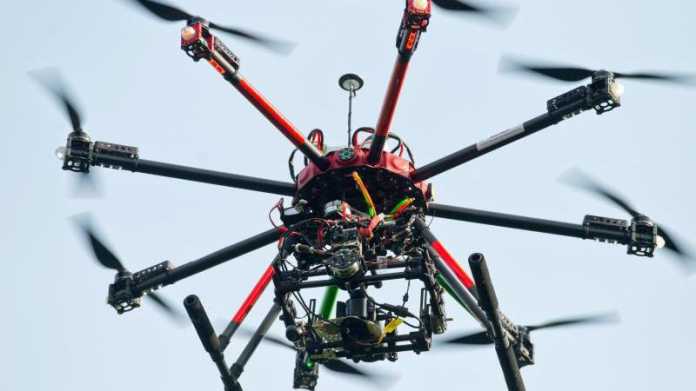 Ein Kopter von Draganfly als Polizei-Drohne