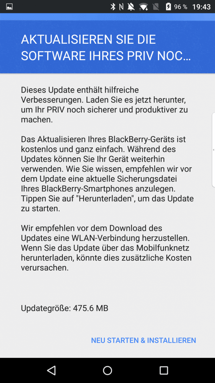Zum Markstart des PRIV liefert BlackBerry das erste große Update