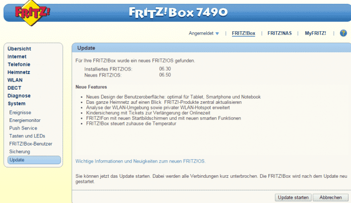 Fritzbox: FritzOS 6.50 für AVM-Router bringt neues Design und Erweiterungen