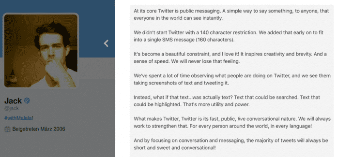 Twitter-Gründer stellt längere Tweets in Aussicht