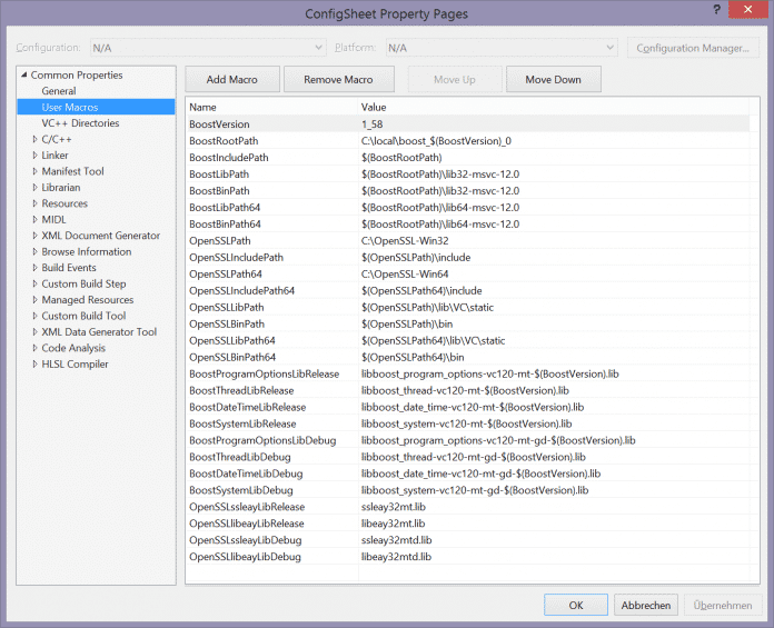 Diese Nutzermakros steuern den Build-Prozess in Visual Studio 2013 und 2015 (Abb. 2)