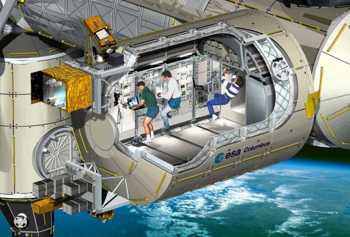 Das zylindrische Raumlabor Columbus ist der größte Beitrag der Europäischen Weltraumorganisation (ESA) für die ISS.