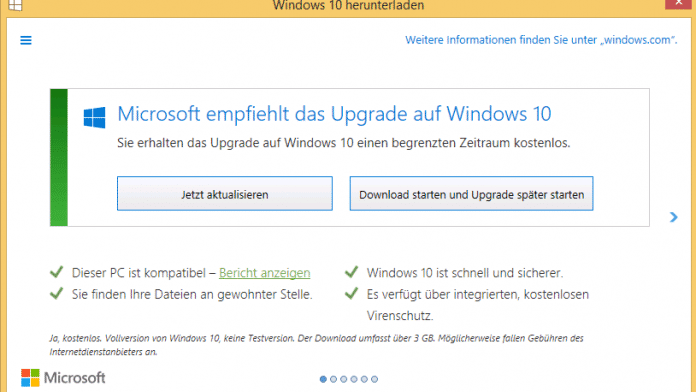 Upgrade auf Windows 10 per Doppelklick verhindern