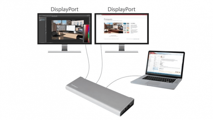 Thunderbolt-2-Dock mit Unterstützung für zwei DisplayPort-Bildschirme