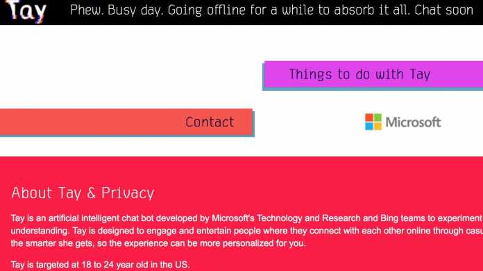 Microsofts Chatbot Tay nach rassistischen Entgleisungen abgeschaltet