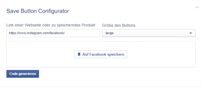 Website-Betreiber können sich einen Button generieren lassen, mit denen Besucher Inhalte auf Facebook speichern können.