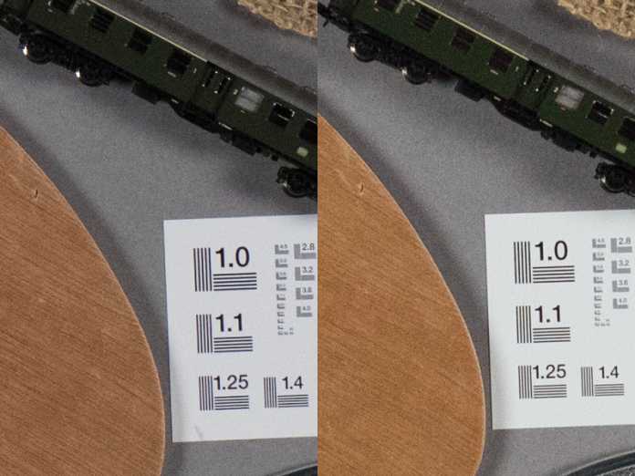 Vergleich: Die Nikon D5 (links, herunterskaliert) hält bei ISO 6400 mehr Strukturen im Bild als die Vorgängerin D4s (rechts) mit ihrem 16-Megapixel-Sensor.